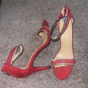 Red jeweled 3.5inch heels